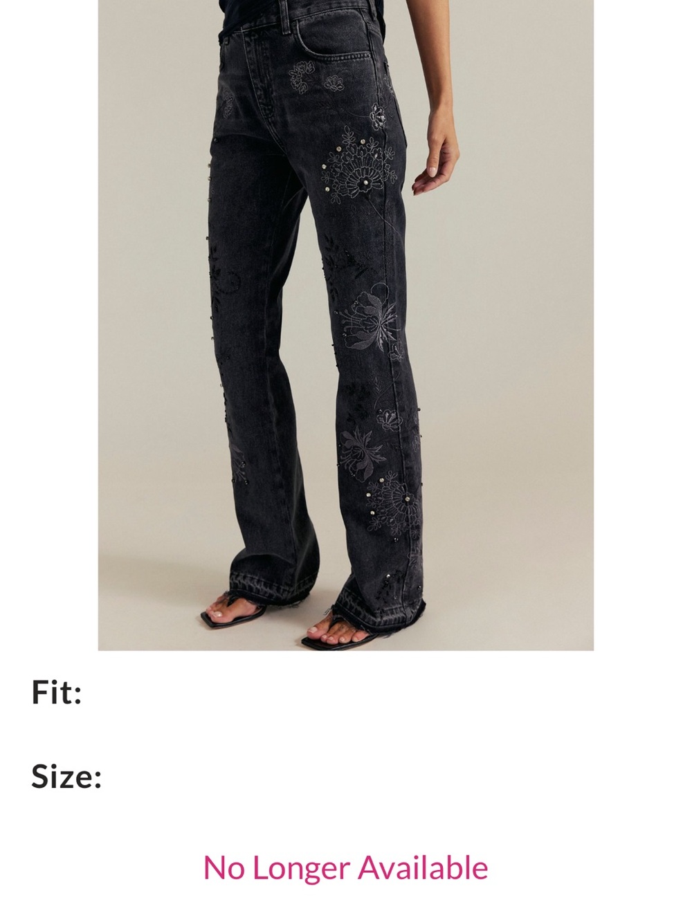 Free People -We The Free Black Embroidered Flare Jeans